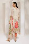 PREETI MEHTA_Ivory Georgette Viscose 60% Embroidered Floral Round Print Kurta Pant Set _Online