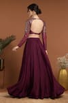 Shop_RIRASA_Purple Organza Embroidered Sequin Round Blouse And Lehenga Set _at_Aza_Fashions