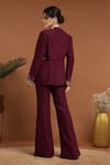 Shop_RIRASA_Purple Lurex Crepe Embroidered Sequin Jacket Shawl Collar Pant Set _at_Aza_Fashions