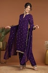 Buy_RIRASA_Purple Organza Embroidery Bead Spluttered And Sequin Embellished Kurta Pant Set _at_Aza_Fashions