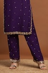 Buy_RIRASA_Purple Organza Embroidery Bead Spluttered And Sequin Embellished Kurta Pant Set _Online_at_Aza_Fashions