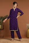 Shop_RIRASA_Purple Organza Embroidery Bead Spluttered And Sequin Embellished Kurta Pant Set _Online_at_Aza_Fashions