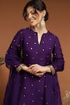 RIRASA_Purple Organza Embroidery Bead Spluttered And Sequin Embellished Kurta Pant Set _at_Aza_Fashions