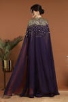 Shop_RIRASA_Purple Organza Embroidery Bead Galactic And Sequin Cape & Draped Skirt Set _at_Aza_Fashions