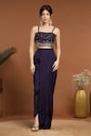 Shop_RIRASA_Purple Organza Embroidery Bead Galactic And Sequin Cape & Draped Skirt Set _Online_at_Aza_Fashions