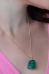 Buy_Do Taara_Green Stone Embellished Pendant Chain Necklace _at_Aza_Fashions