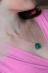 Buy_Do Taara_Green Stone Embellished Pendant Chain Necklace _Online_at_Aza_Fashions