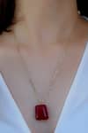 Buy_Do Taara_Red Stone Embellished Pendant Necklace _Online_at_Aza_Fashions
