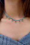 Buy_Do Taara_Green Kundan Studded Choker _at_Aza_Fashions
