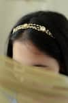 Buy_Do Taara_Gold Plated Shell Pearls Kundan Head Band _Online_at_Aza_Fashions