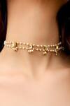 Do Taara_Gold Plated Kundan Pearl Choker _Online_at_Aza_Fashions