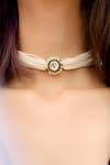 Buy_Do Taara_Green Kundan Pearl Multi Choker _at_Aza_Fashions