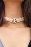 Do Taara_Green Kundan Pearl Multi Choker _Online_at_Aza_Fashions