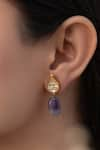 Do Taara_Purple Natural Stones Leaflet Drop Earrings _Online_at_Aza_Fashions