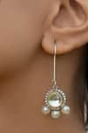 Do Taara_Silver Plated Polki Victorian Pearl Drop Earrings _Online_at_Aza_Fashions