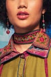 Buy_Capisvirleo_Multi Color Aari Zuri Bloom Embroidered Choker _at_Aza_Fashions