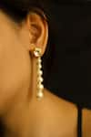 Buy_Do Taara_White Kundan Stud Pearl Drop Danglers _Online_at_Aza_Fashions