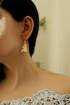 Buy_Do Taara_Gold Plated Kundan Glory Pearl Ball Embellished Drop Earrings _at_Aza_Fashions