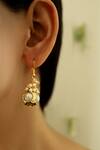 Do Taara_Gold Plated Kundan Glory Pearl Ball Embellished Drop Earrings _Online_at_Aza_Fashions