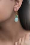 Buy_Do Taara_Green Natural Stones And Clustered Onyx Encrusted Earrings _Online_at_Aza_Fashions