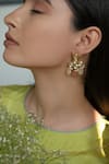 Buy_Do Taara_Gold Plated Kundan Clover Blossom Embellished Earrings _Online_at_Aza_Fashions