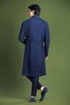 Shop_Char Chaand_Blue Chikankari Embroidery Thread Geometric Sherwani And Pant Set _at_Aza_Fashions