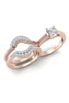 Buy_Divine Solitaires_Rose Gold Diamond 18kt Rings - Set Of 2 _at_Aza_Fashions