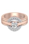 Shop_Divine Solitaires_Rose Gold Diamond 18kt Rings - Set Of 2 _at_Aza_Fashions