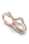 Divine Solitaires_Rose Gold Diamond 18kt Rings - Set Of 2 _Online_at_Aza_Fashions