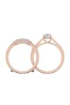 Buy_Divine Solitaires_Rose Gold Diamond 18kt Rings - Set Of 2 _Online_at_Aza_Fashions