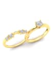 Buy_Divine Solitaires_Yellow Diamond 18kt Gold Rings - Set Of 2 _at_Aza_Fashions