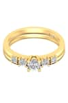 Shop_Divine Solitaires_Yellow Diamond 18kt Gold Rings - Set Of 2 _at_Aza_Fashions