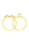 Buy_Divine Solitaires_Yellow Diamond 18kt Gold Rings - Set Of 2 _Online_at_Aza_Fashions