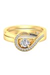 Shop_Divine Solitaires_Yellow Diamond 18kt Gold Rings - Set Of 2 _at_Aza_Fashions