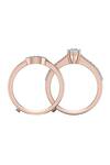 Buy_Divine Solitaires_Rose Gold Diamond 18kt Studded Rings - Set Of 2 _Online_at_Aza_Fashions