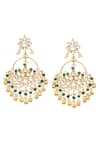 Buy_MAISARA JEWELRY_Gold Plated Kundan Srila Embellished Chandbali Earrings _at_Aza_Fashions