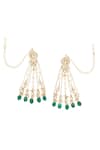 Buy_MAISARA JEWELRY_Green Jadau Harita Embellished Earrings _at_Aza_Fashions