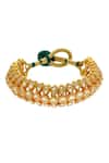 Buy_MAISARA JEWELRY_Gold Plated Jadau Varna Kundan Embellished Bracelet _at_Aza_Fashions