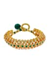 Buy_MAISARA JEWELRY_Green Jadau Varna Embellished Bracelet _at_Aza_Fashions