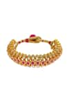 Buy_MAISARA JEWELRY_Red Jadau Varna Embellished Bracelet _at_Aza_Fashions