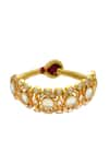 Buy_MAISARA JEWELRY_Gold Plated Jadau Pushpam Kundan Embellished Bracelet _at_Aza_Fashions