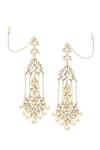 Buy_MAISARA JEWELRY_Gold Plated Jadau Chadrakin Embellished Earrings _at_Aza_Fashions