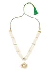 Buy_MAISARA JEWELRY_Green Kundan Swarnlata Embellished Necklace _at_Aza_Fashions