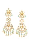 Buy_MAISARA JEWELRY_Gold Plated Stone Amodini Floral Carved Earrings _at_Aza_Fashions