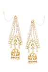 Buy_MAISARA JEWELRY_Gold Plated Beads Suryamani Layered Embellished Jhumkas _at_Aza_Fashions