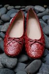 Shop_Vanilla Moon_Red Yulia Basket Handwoven Ballerinas _Online_at_Aza_Fashions