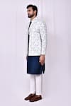 Aryavir Malhotra_White Art Silk Woven Floral Pattern Jacket And Kurta Set _at_Aza_Fashions