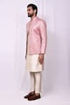 Aryavir Malhotra_Pink Art Silk Embroidery Sequin Jacket Kurta Set _at_Aza_Fashions