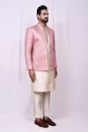 Buy_Aryavir Malhotra_Pink Art Silk Embroidery Sequin Jacket Kurta Set 