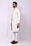 Buy_Aryavir Malhotra_Cream Sherwani Terry Rayon Woven Thread Embroidered Pant Set 